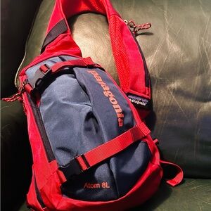 Patagonia Red and Navy Atom 8L Men’s Sling Belt Bag